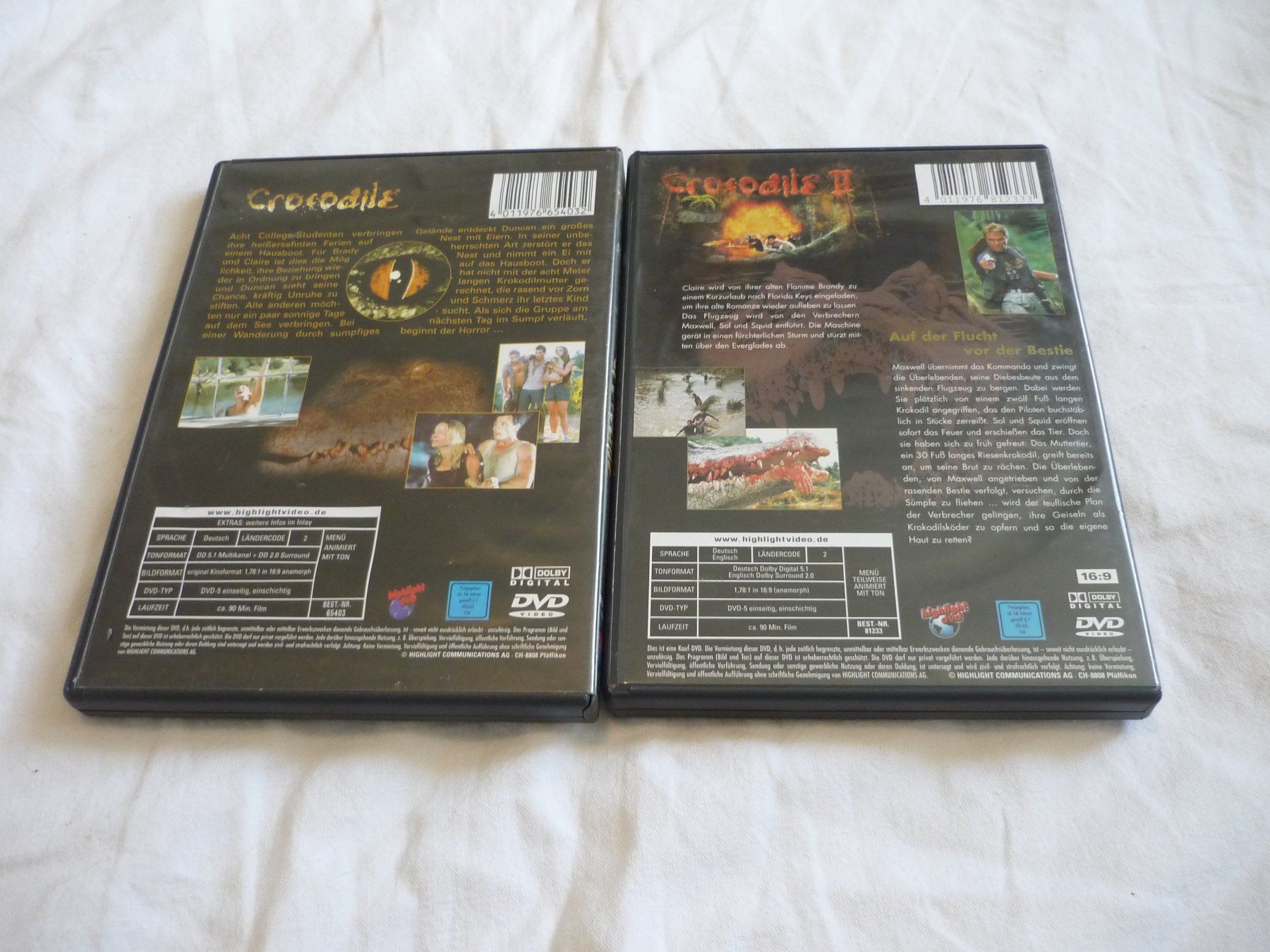 Tutti i DVDs: 3x DVD Horror - Crocodille 1 + 2 – Usato da Beringen venduto da zzRegal 2