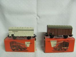 2 Schöne alte Märklin H0 WS Güterwagen mit orig. Schachtel