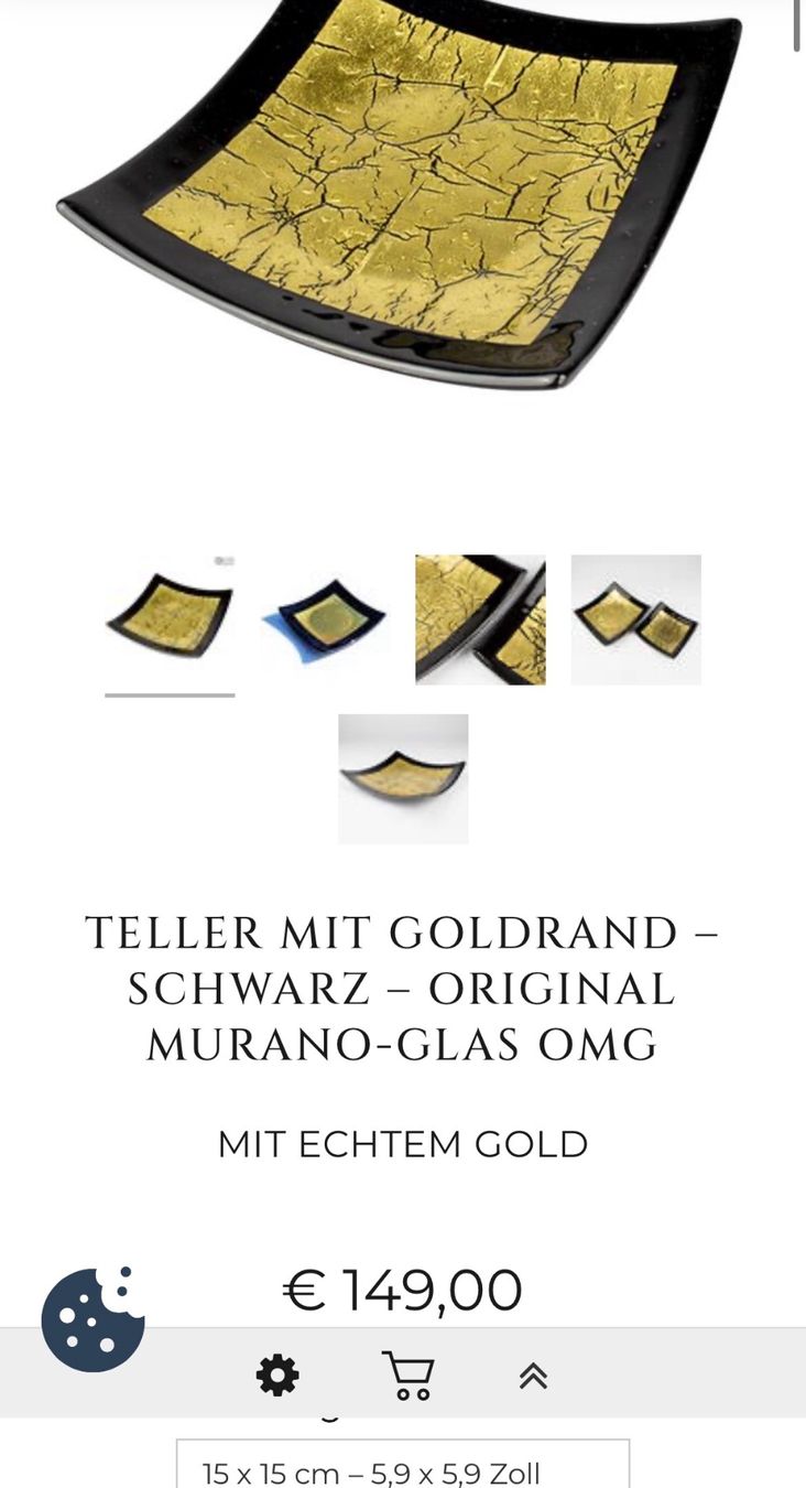 Murano Bicchieri: Murano Schale 24K Blattgold Millefiori – Usato da Männedorf venduto da Maru83 6