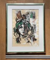 Jost Blöchliger Aquarell 1979 signiert Porträt