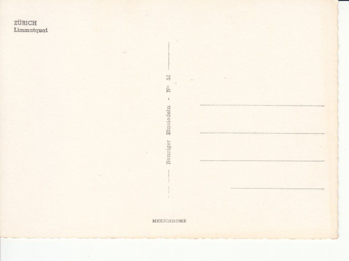 Cartoline postali: Zürich Limmatquai ca. 1960 – Usato da Bürglen TG venduto da StampGraf 1