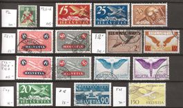 Diverse CH Flugpost Ausgaben ab F2 : KP 950.--