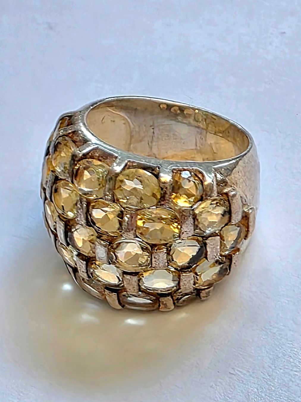 Bagues: Ring Silber mit Citrin Steinen Grösse 58 – Neuf (Voir description) à Zürich par Bieter04 9