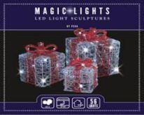 3D-LED-Geschenke 3 Stk. in verschiedenen Grössen