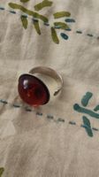 Ring Silber Baltic Bernstein verstellbar 