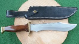 formschönes Messer m. Clippoint-, Recurve-Klinge, Säge, 35cm