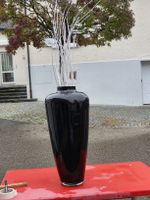 Boden-Vase Glas schwarz glänzend guter Zustand