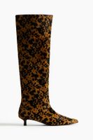 Bottes en cuir À motif léopard