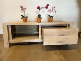 Modern TV Stand Solid Oak Wood - new