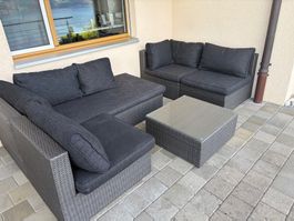 Rattan Gartenlounge 5-teilig inkl. Tisch