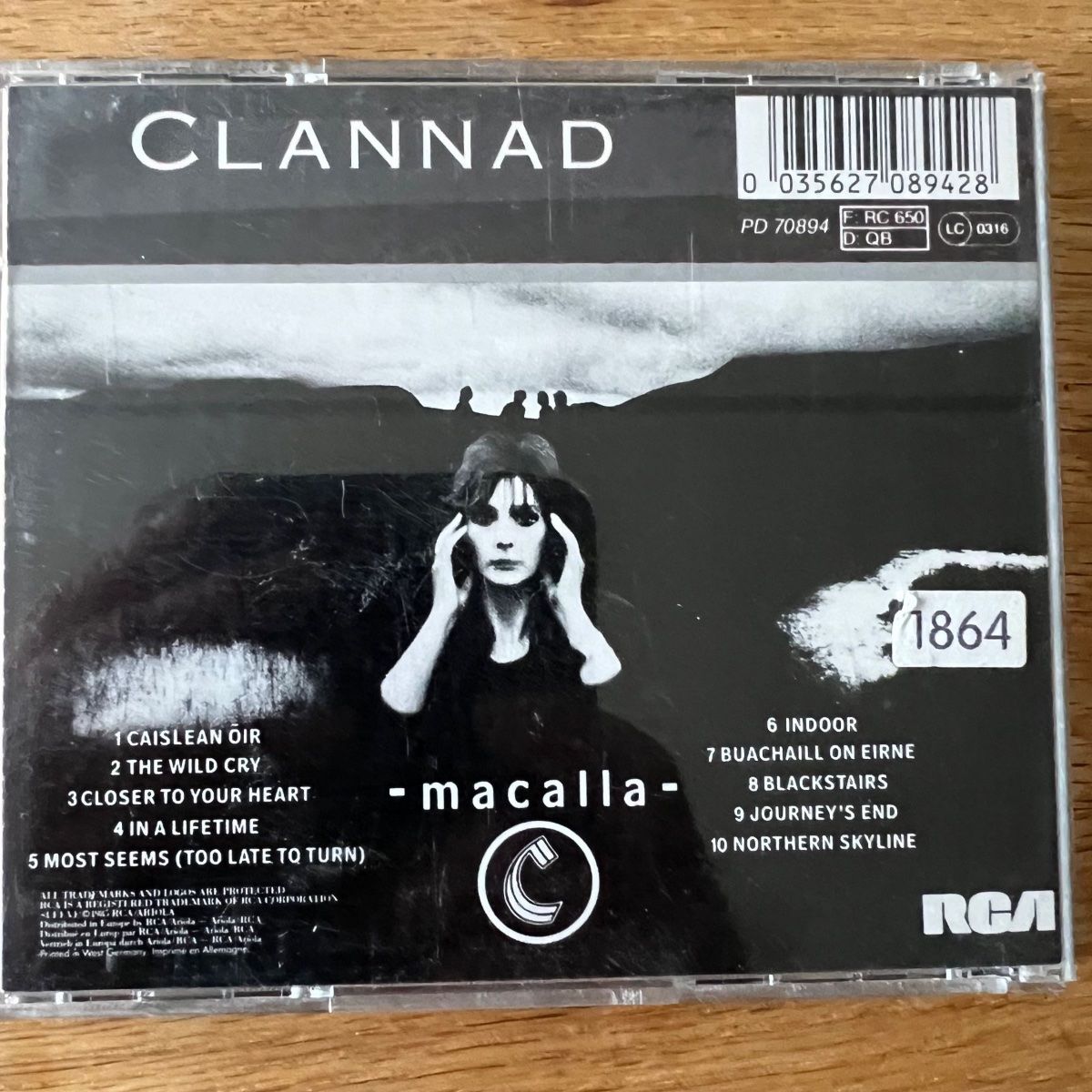 CD: Clannad - Macalla / CD - 1. D-Press. 1985 – Usato da Gais venduto da soundcave57 1