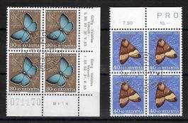 1952, J146+147x4, VIERERBLÖCKE 0 ZÜRICH 30.V.53 (VORLETZTTAG