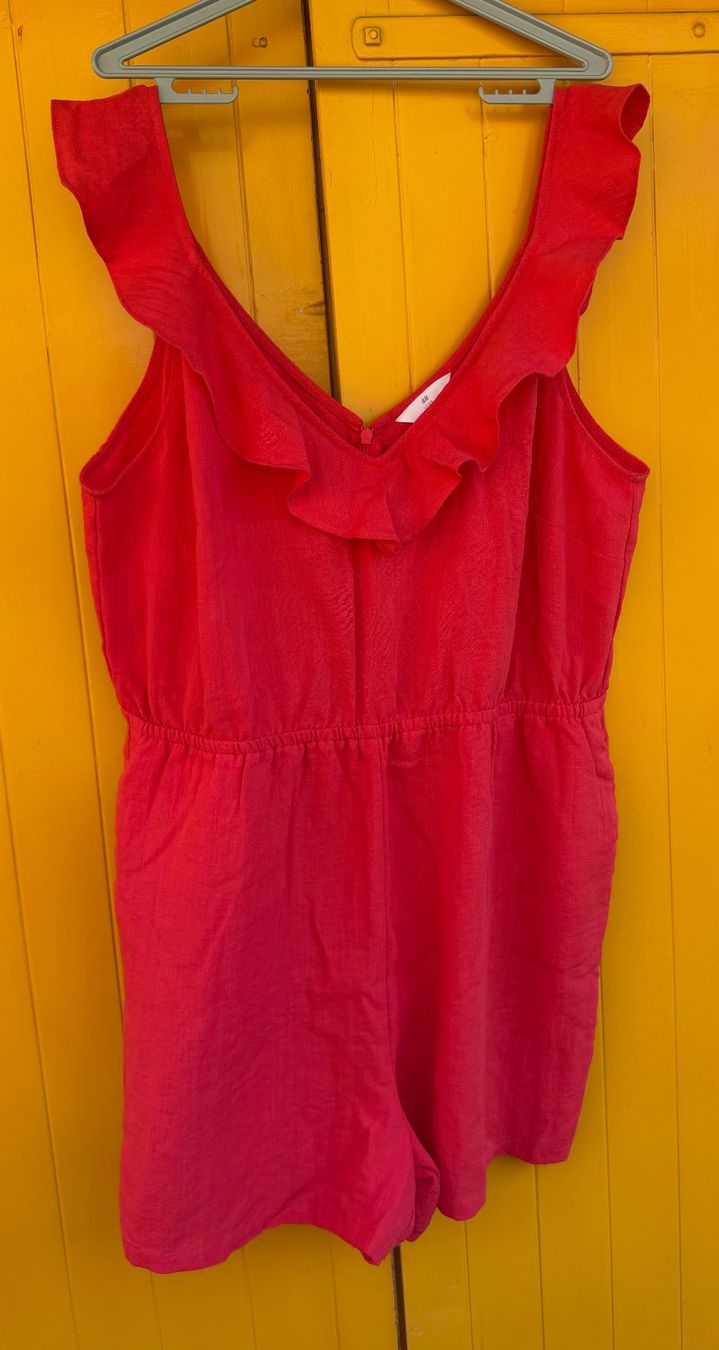 H&M Tute: Leinen Jumpsuit rot Gr. 50 – Usato da Zermatt venduto da cacador