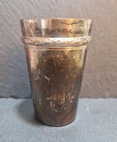 Becher Metall versilbert mit Ornamenten gebraucht