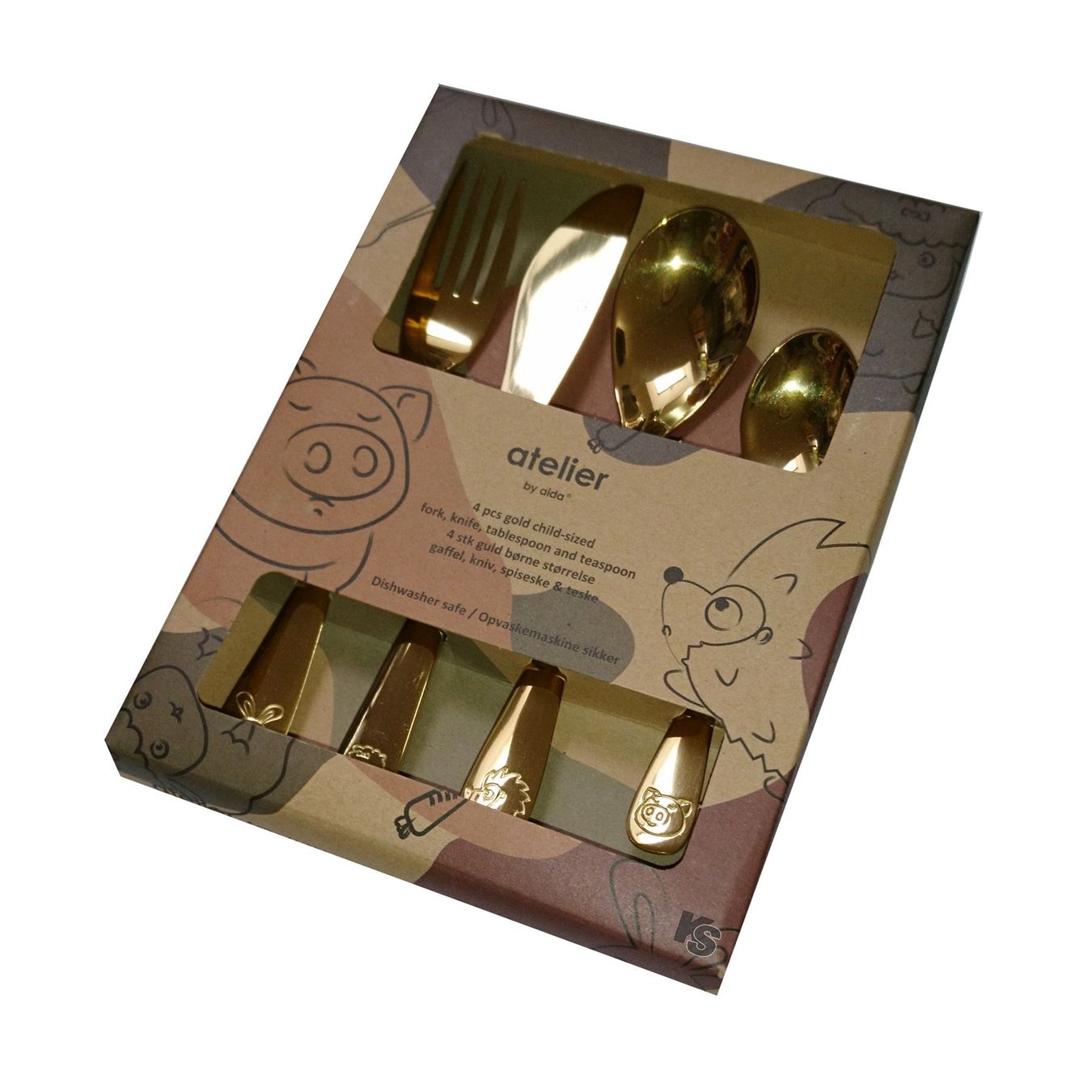 Set di posate: Kinderbesteck goldfarben, Set 4-tlg. – Nuovo e nell'imballaggio originale da Wettingen venduto da kochshop 3