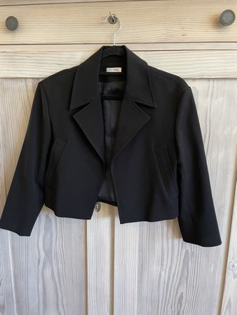 Verkürzter Blazer, 3/4 Ärmel, lilysilk 38, schwarz