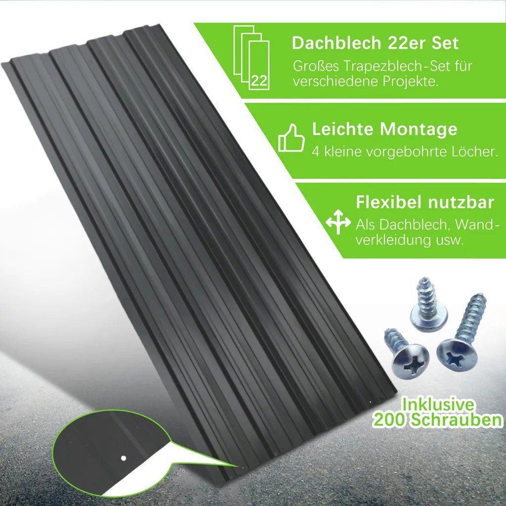 Profiles: 22x Trapezblech 108cm x 42.6cm Anthrazit – Neuf avec emballage d'origine à Bottighofen par zaap 2