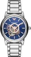 Emporio Armani Meccanico Uhr Automatik Stahl Blau Neu