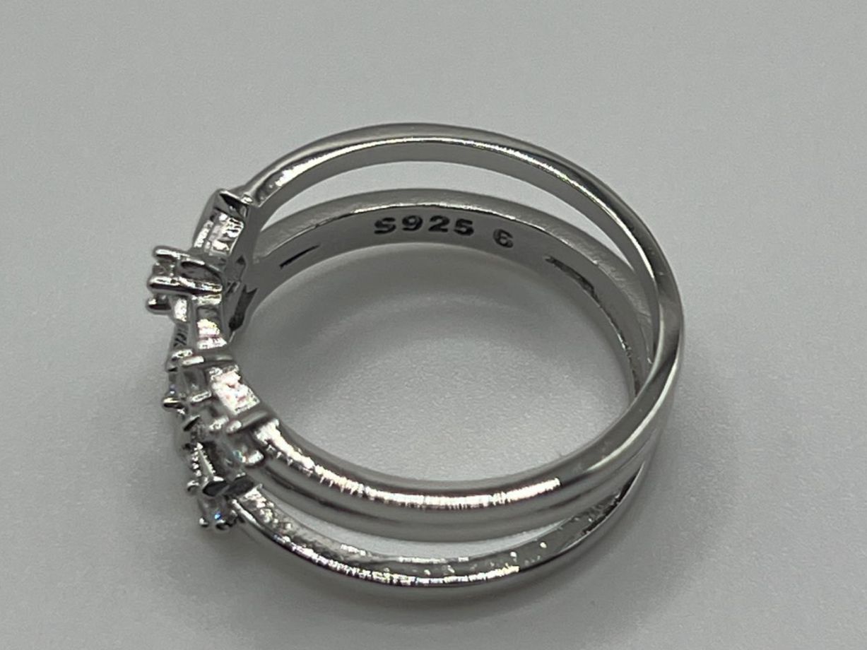 Anelli: Bague double rang étoiles strass en Argent 925 – Usato da Praz (Vully) venduto da VVSWISS 1