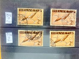 Flugpost F13, F13z gestempelt ʘ