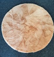 runder, superweicher Kunstfellteppich Apricot 160 cm  