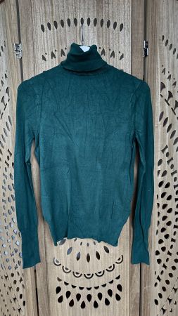 Grüner Rollkragenpullover