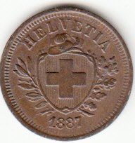Tutti le monete: 1 Rappen 1887 -unz – Usato da Gossau SG venduto da Gallus00