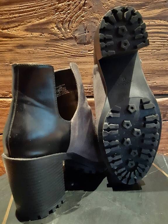 Scarpe da donna: schwarz-graue Ankleboots, Stiefelette mit Absatz, Gr. 41 – Usato da Sommeri venduto da 5eller 3