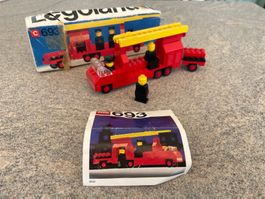 VINTAGE LEGO 693 Feuerwehr Drehleiter Oldtimer mit OVP