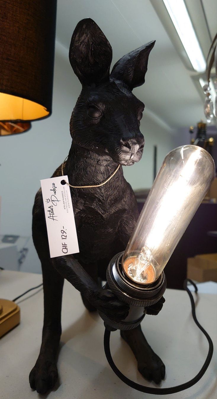 Lampade: Känguru Lampe matt Schwarz – Nuovo e nell'imballaggio originale da Schaffhausen venduto da AtelierPudesco 5