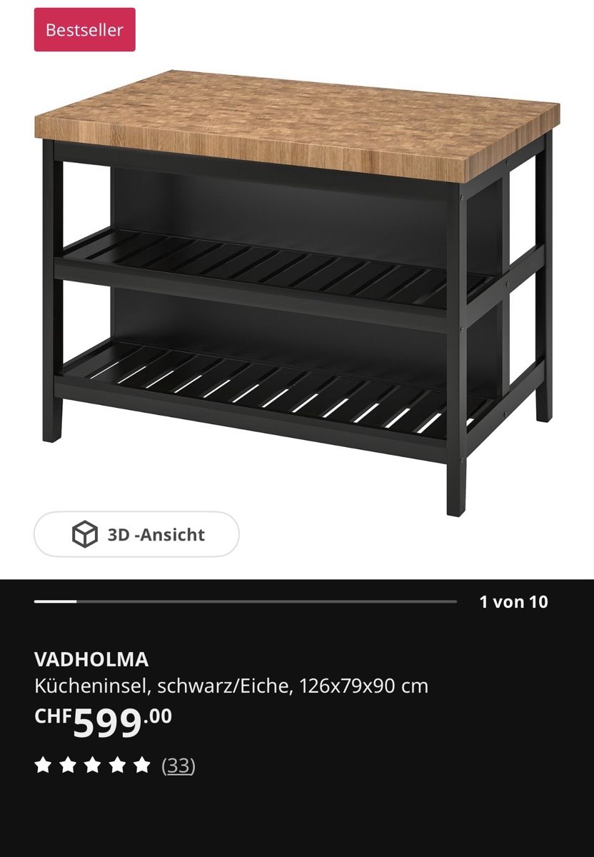 Equipement de magasin & Foires: Ikea Vadholma Kücheninsel – D'occasion à Zürich par Sul0ng 1