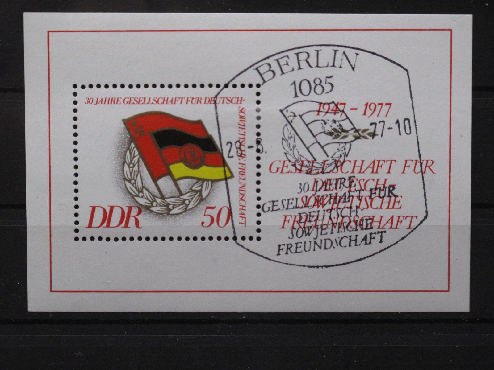 Tutti i francobolli: DDR 1977 Sowjet Freundsch. Block 47 gest – Usato da Wil SG venduto da fva01