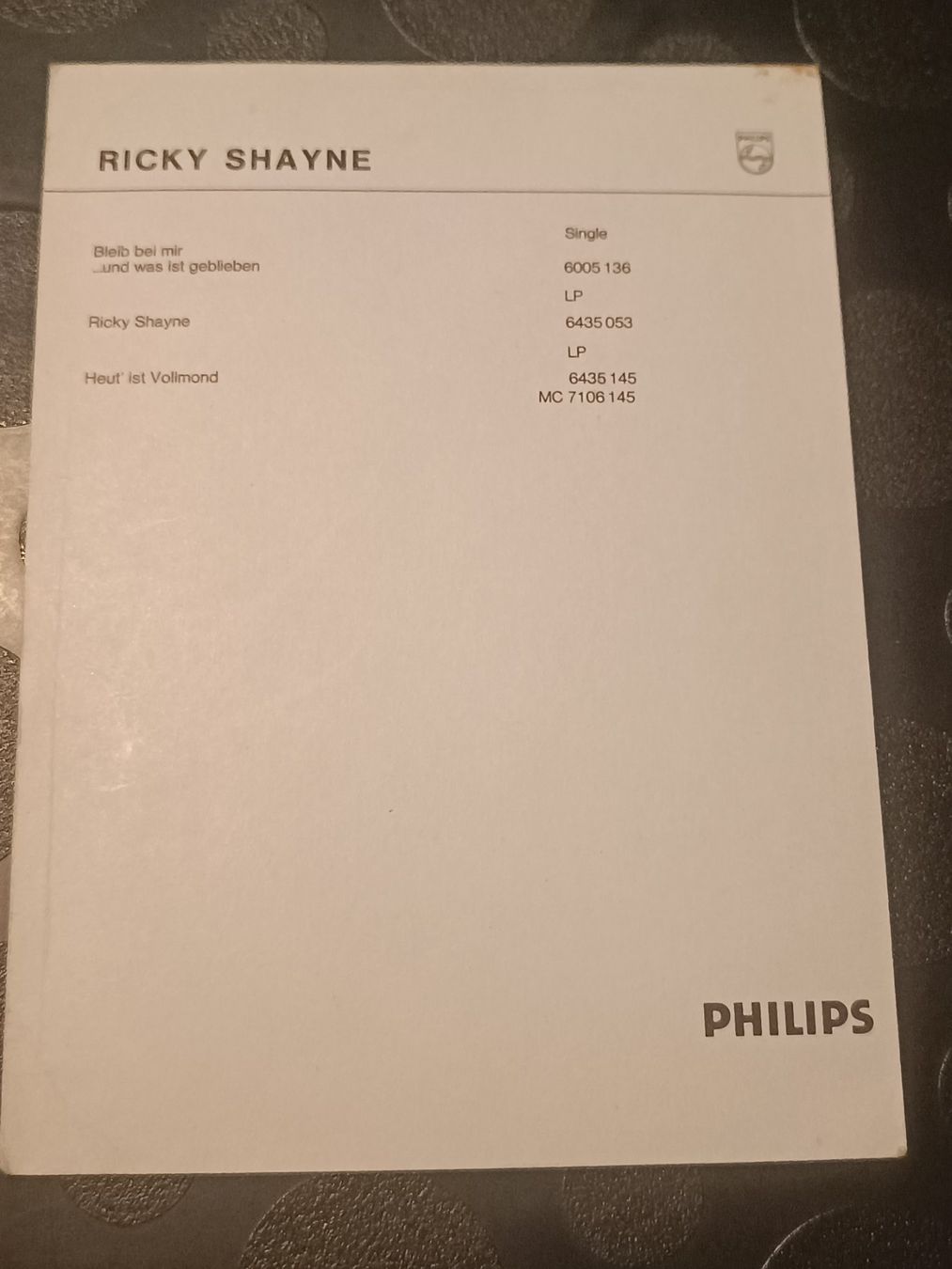 Autographes: Ricky Shayne  - handsignierte Autogrammkarte – D'occasion à Menziken par Artographs 1