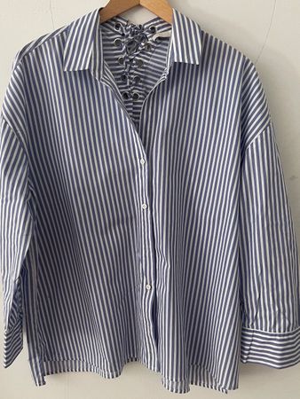 Marke oui Streifen Bluse mit Schnur Gr 42 fast neu