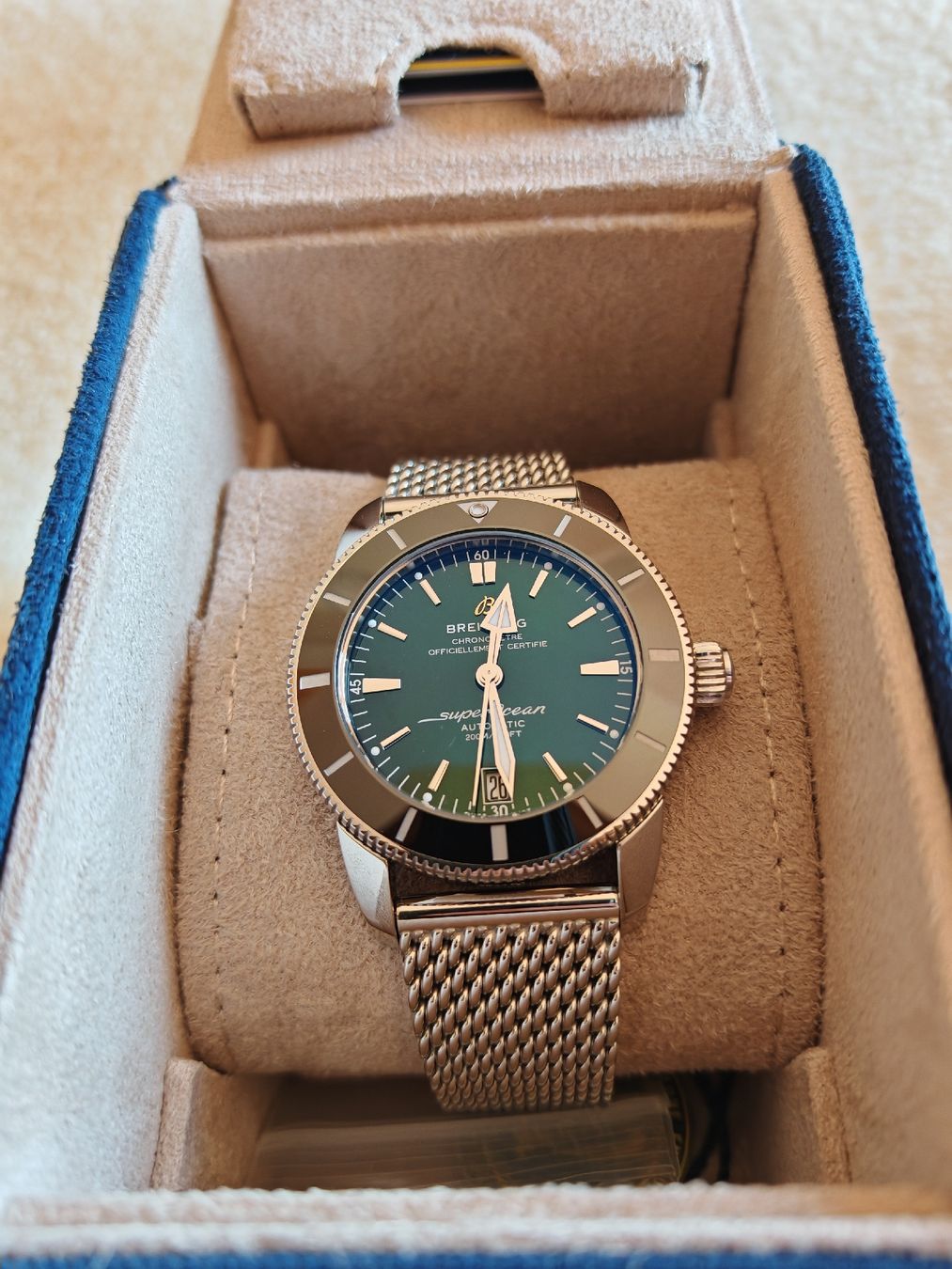 Breitling Orologi: Breitling Superocean Heritage 42 cadran vert Full Set Neuve – Nuovo e nell'imballaggio originale da TROISTORRENTS venduto da winwin63
