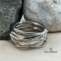 Edelstahl Spaghetti Ring Grösse 60