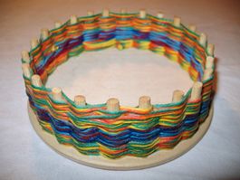 Garn Körbchen Deko Schmuck Schale geflochten rund