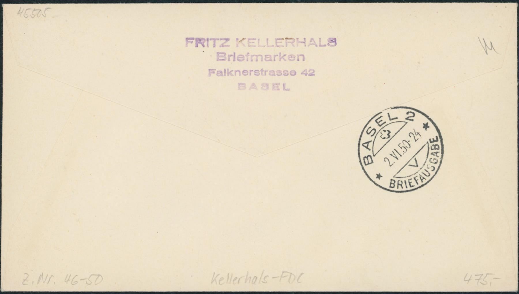 Alle Briefmarken: 1950 - Pro Patria - FDC ET • fr – Gebraucht aus Schindellegi von leecollect 1