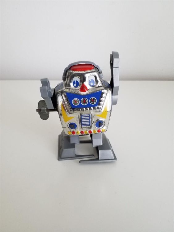 Vintage Aufziehroboter Aus Weißblech - Retro Spielzeug & Deko Objekt