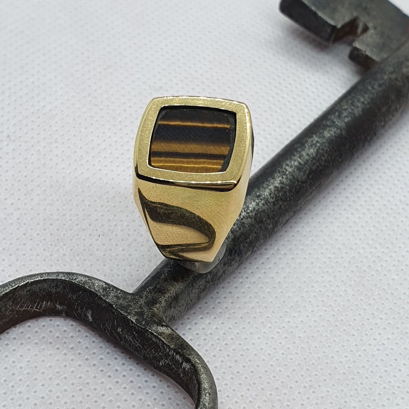Ringe: Herrenring 750 Gold mit Tigerauge – Neu (gemäss Beschreibung) aus Unterägeri von Altgoldschmuck 6