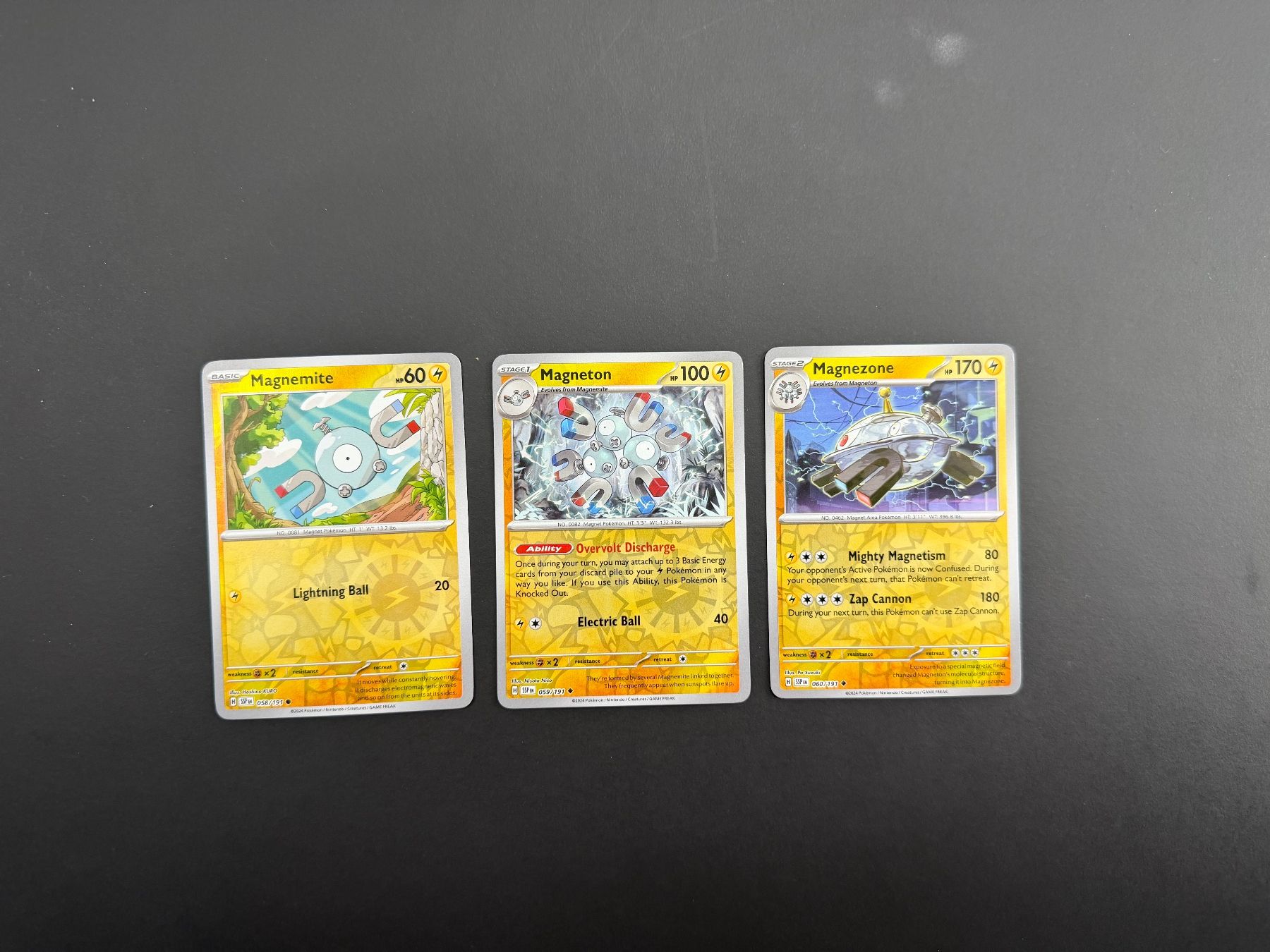 Pokémon Sammelbilder & Trading cards: Magnemite 058/191 + Magneton 059/191 + Magnezone 060/191 – Gebraucht aus Zürich von mountainwizard00