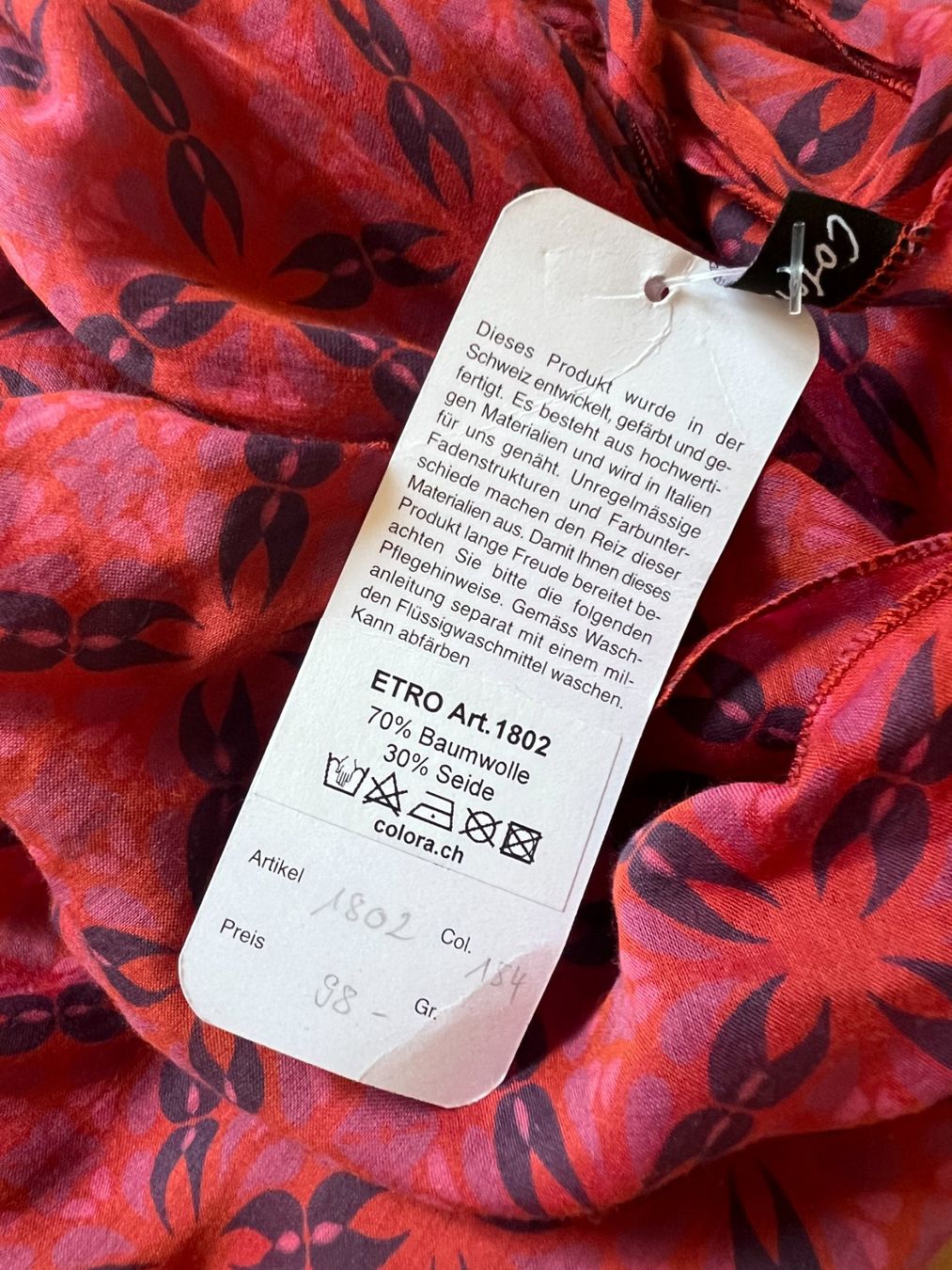 Colora Foulard & Sciarpe: Colora Schal, 30% Seide, Bordeaux, NEU – Nuovo e nell'imballaggio originale da Worb venduto da farben20zauber 1