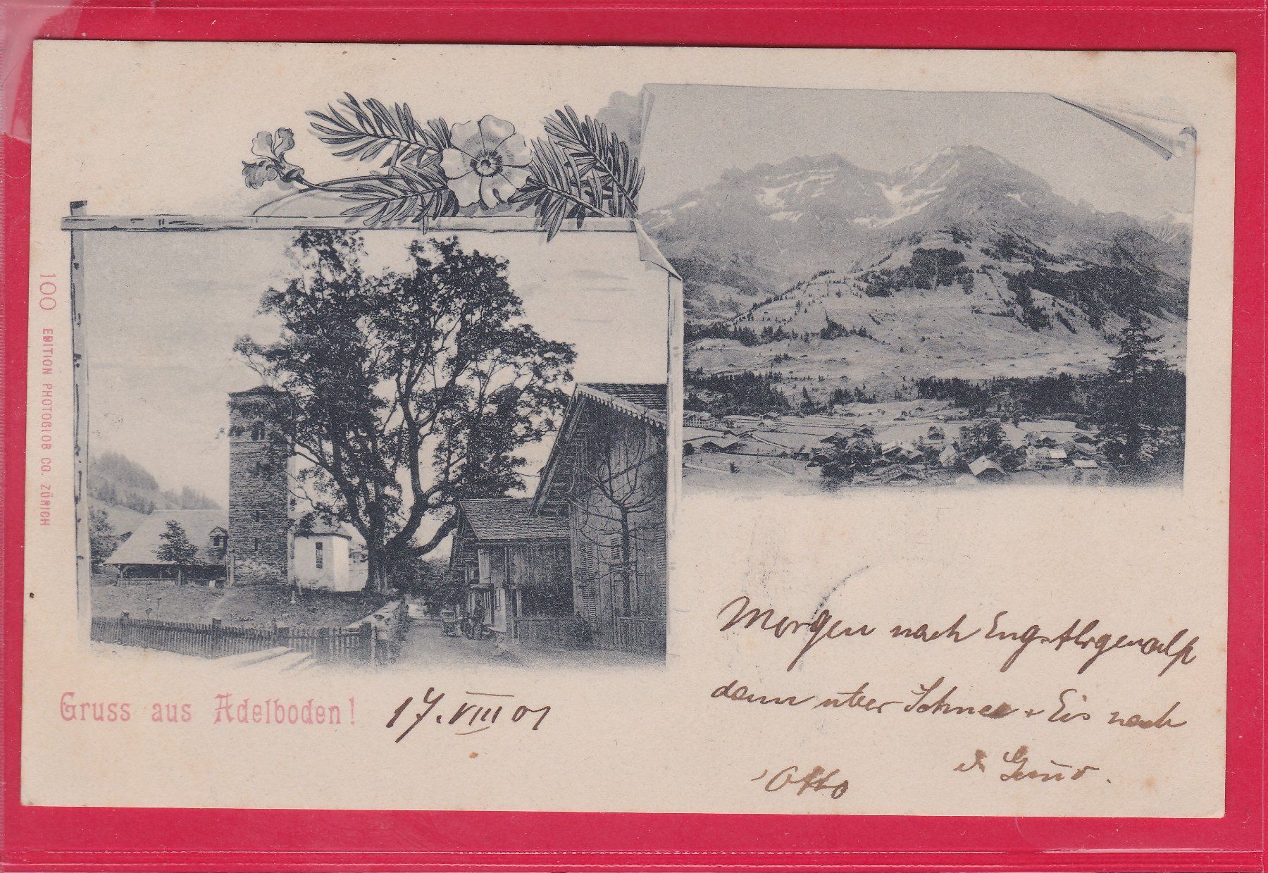 Cartoline postali: GRUSS AUS ADELBODEN, 17.8.1901 – Usato da Oberrieden venduto da Gebirgsstelze