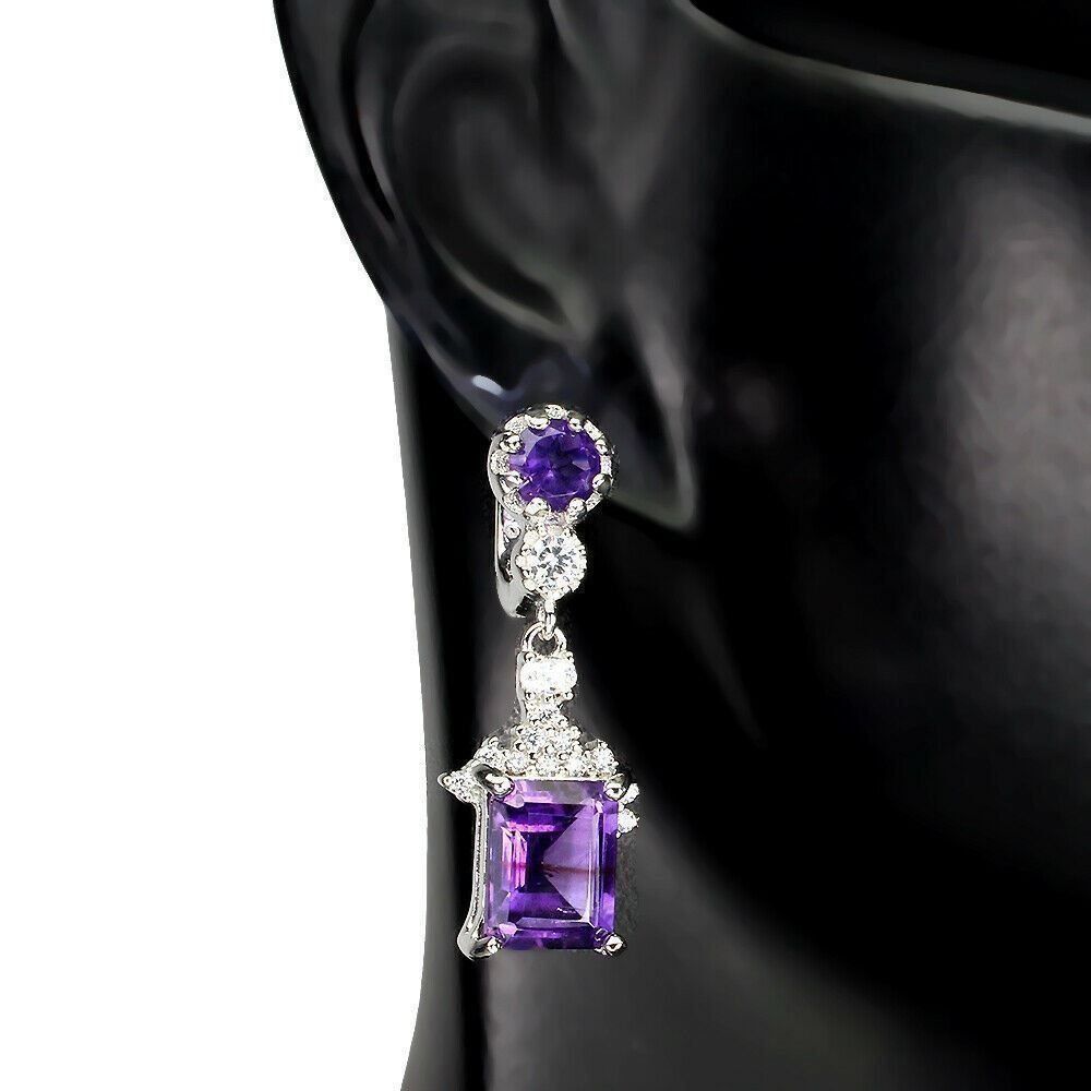 Orecchini pendenti & Orecchini a lobo: Echte Amethyst Set Ohrringe und Anhänger 925 Silber – Nuovo (secondo la descrizione) da Grenchen venduto da Elenka 2