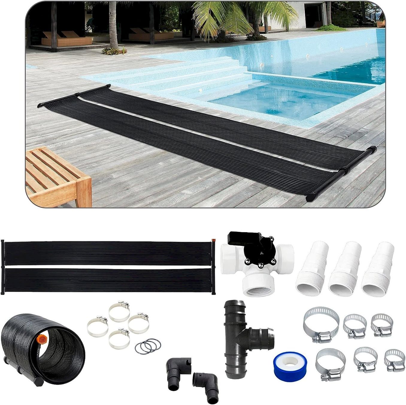 Piscines: AREBOS Poolheizung 66x300cm – Neuf avec emballage d'origine à Bottighofen par zaap