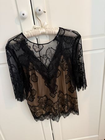 Damen Spitzenbluse schwarz Sandro Paris(Gr 38)