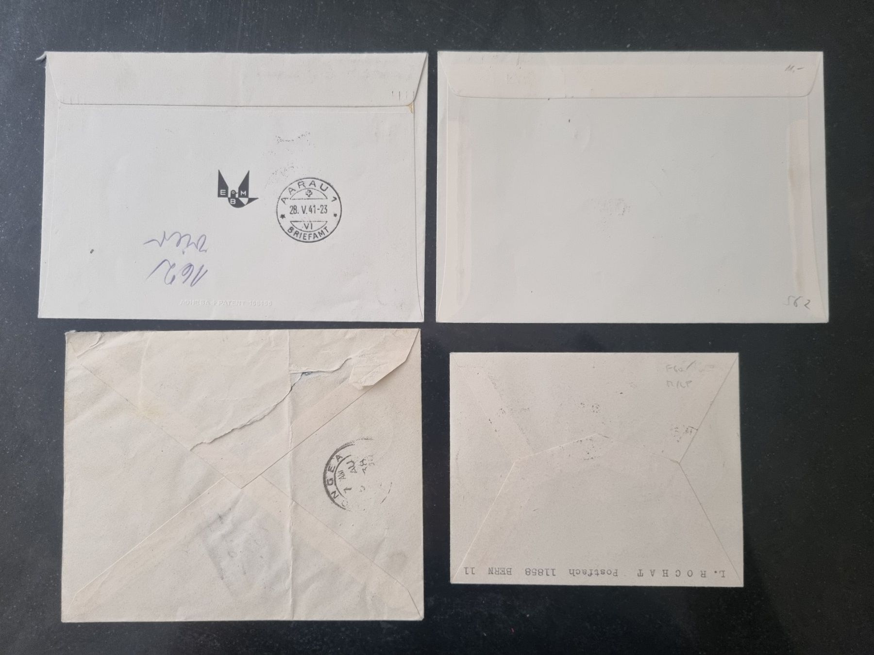 Alle Briefmarken: 4 CH Flugpost Briefe 1929 - 1953 : KP 225.-- – Gebraucht aus Gümligen von Geniusbuy 1