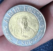 500 Lire San Marino Einstein Gedenkmünze 1984