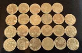 Lot de 23 pièces de 10 Agorot, Israël, voir photos