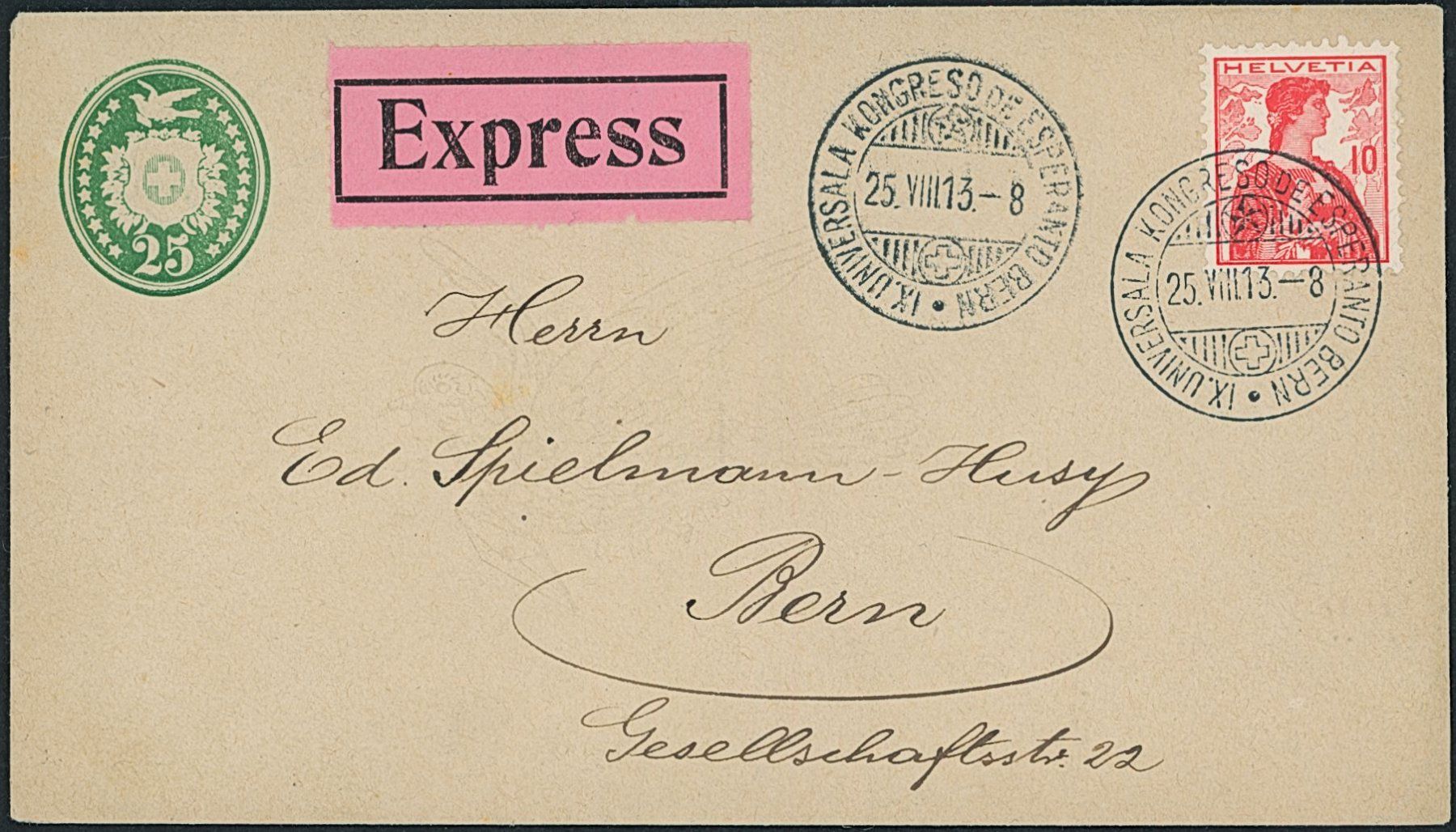Tutti i francobolli: 1913 - Esperanto - Sonderstempel - Brief – Usato da Schindellegi venduto da leecollect